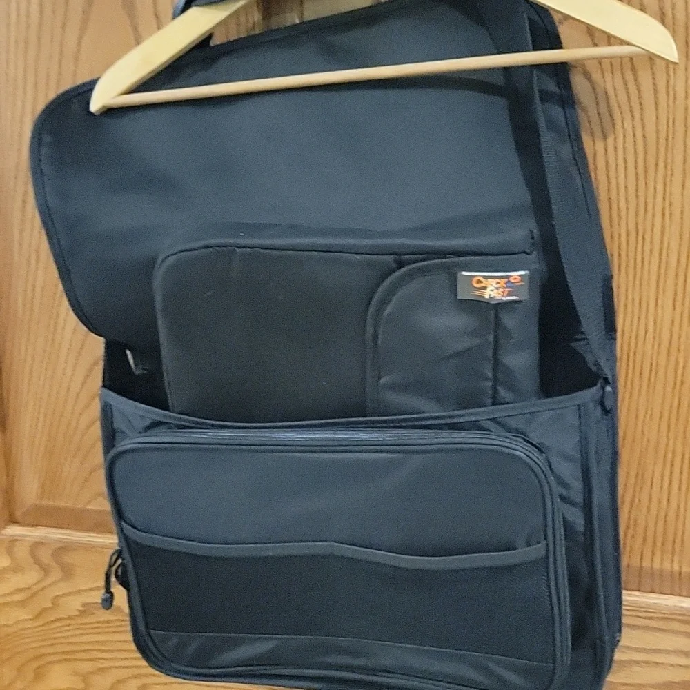 Solo black briefcase with a pullout sleeve for your laptop in black.